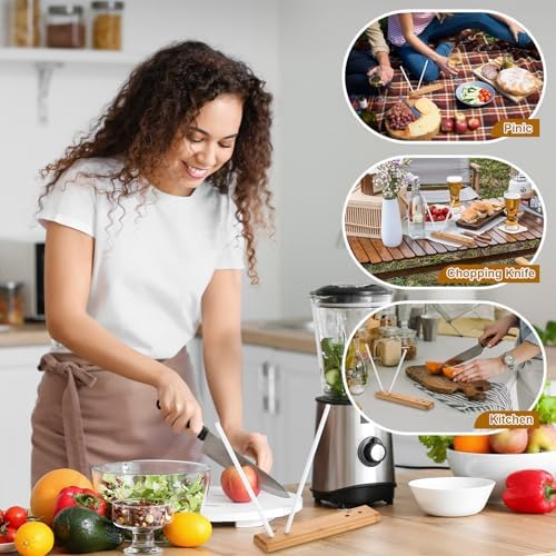 Feekoon 9.8" Ceramic Crock Knife Sharpener, 2-Rod Turn Box for Kitchen
