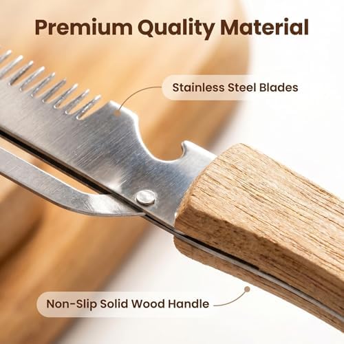 3in1 Multifunctional Vegetable Peelers for Kitchen, Zero Snag Stainless Steel Shredder and Peeler with Wooden Handle & Bottle Opener -2PCS