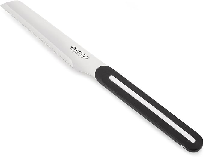 Arcos Paring Knife 4 Inch Stainless Steel. Table Knife for Peeling Fruits and Vegetables. Ergonomic Polypropylene Handle. Suitable for all types of food. Series B-Line. Color Black and White.