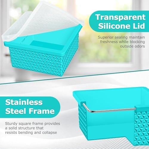 Silicone Freezer Molds for Soup Cube - 2-Cup Freezer Storage Container Tray with Lid,4 Pack Stackable Ice Cube Trays for Portion Control,Food Storage Meal Prep,Oven & Dishwasher Safe