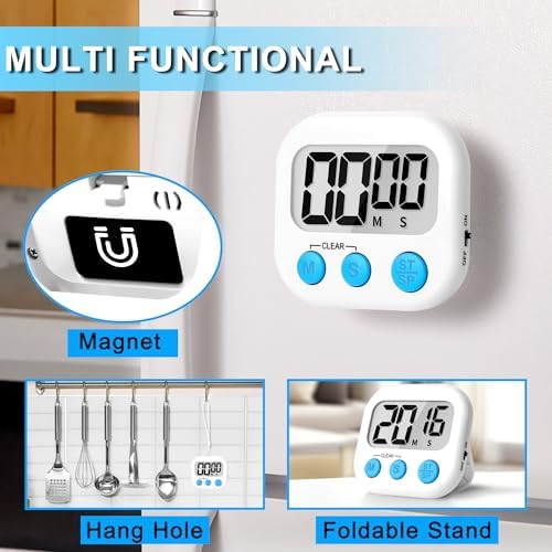 ZILLEEN Classroom Timer for Kids Teachers 2 Pack Digital Timers Black White