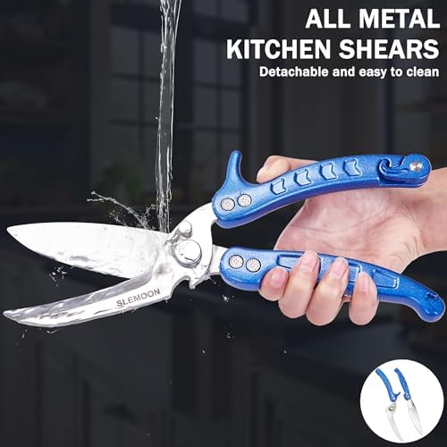 Heavy Duty Poultry Shears Kitchen for Chicken Meat Blue,2pcs set