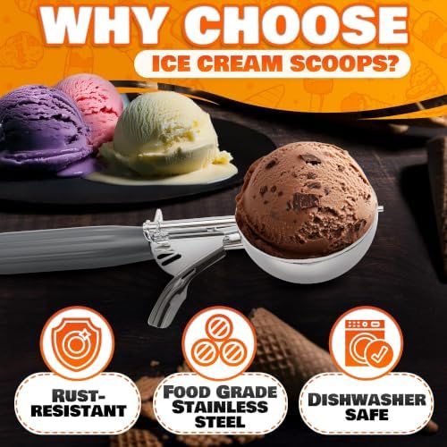 Large Ice Cream Scoop with Trigger Release, Stainless Steel - 4 oz