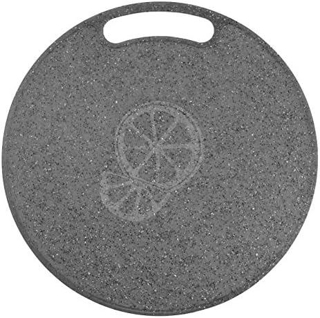 ABOOFAN Plastic Round Cutting Board, 12inch Non-Slip Chopping Board with Hanging Hole, Food Safe Cutting Block for Fruit, Meat, Veggies, Pizza, Dishwasher Safe