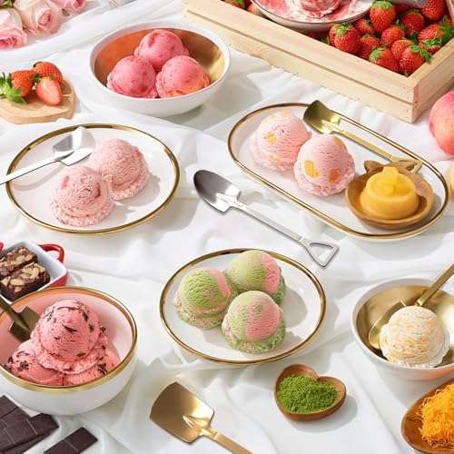 Custom Spoon, 2-100Pcs Engraved Ice Cream Scoop Shovel with Name/Image/Text Special Gifts for husband Wife Mom Dad, Personalized Stainless Steel Dessert Spoon for Anniversary Mother Day (Rose Gold)