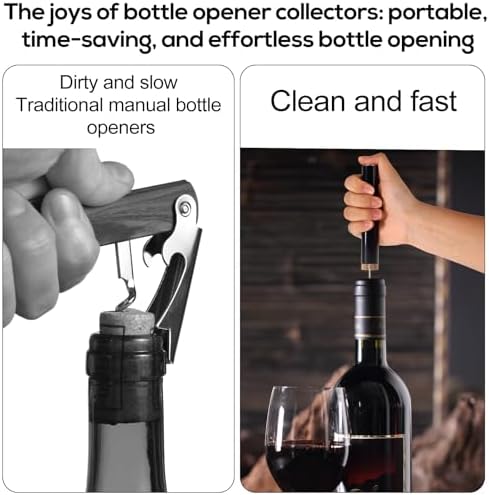 Wine Openers, 2026 New Portable Needle Type Wine Bottle Openers Air Pressure Pump Cork Remover Efficient Corkscrew for Home Travel Picnic Party Essential Accessories (Black, Gold)