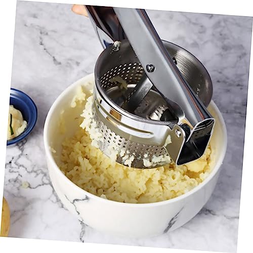 SHOWERORO Manual Stainless Steel Potato Ricer and Masher Kitchen Gadget for Crushing Potatoes Vegetables and Fruits with Comfortable Grip Lightweight and Easy to Use 10.6 Inch