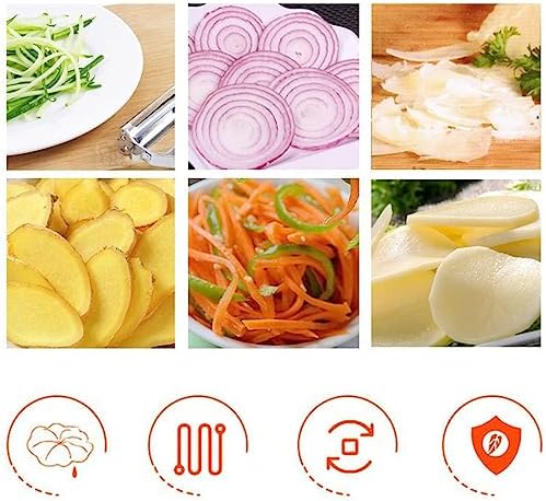 Alkyne Multi Pelador Doble Cuchilla,Multi Double Knife Peeler,Julienne Peeler,Julienne Strips, with Grating Plate, for Potato,Fruit, Vegetable (2pcs)