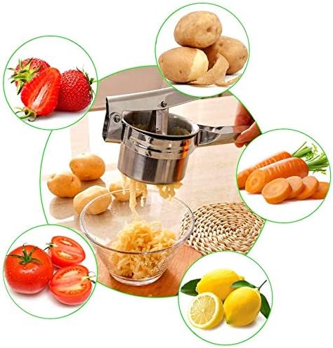 Potato Ricer Masher - Premium Stainless Steel, 3 Interchangeable Discs - Manual Potato Press, Ideal for Fruits, Vegetables, Baby Food Easy to Clean
