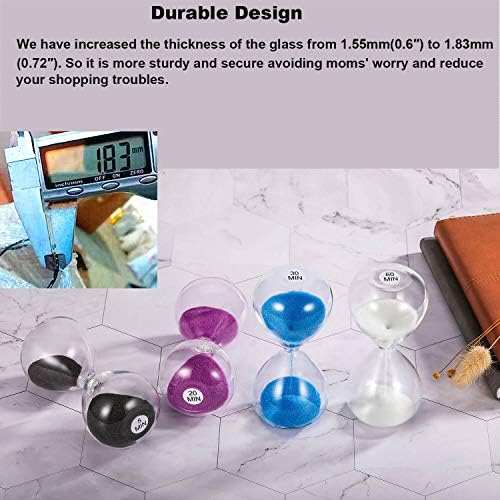 SuLiao Sand Timer 1 Minute Hourglass, 5.1 Inch Purple Sand Clock1 Min, Reloj De Arenai one Minute, Hour Glass Sandglass for Kids, Classroom, Home, Desk, Office Decoration