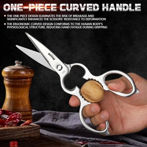 Huusk Kitchen Scissors All Purpose -Silver Kitchen Shears