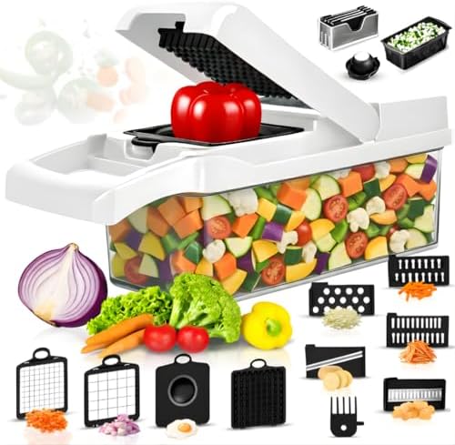 Premium Vegetable Chopper with Container High Grade Stainless Steel & ABS