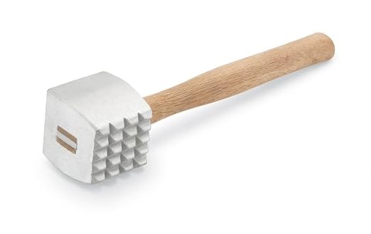 Cast Aluminum Meat Tenderizer w/Hardwood Handle, 13 x 3 x 2-5/8
