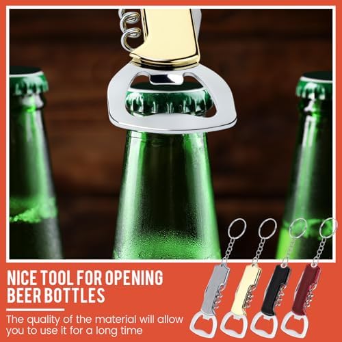 Ziliny 24 Pcs Wine Bottle Opener Keychains Bulk Corkscrew, Mix Color