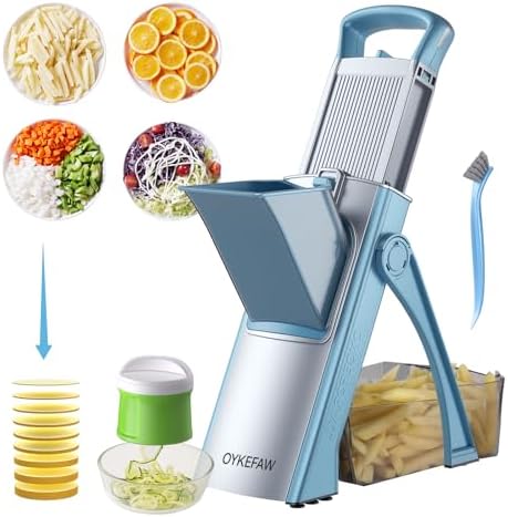 Safe Mandoline Slicer for Kitchen, Vegetable Chopper, Zucchini Spiralizer