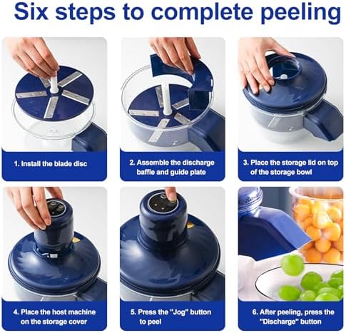 Grape Peeling Machine Garlic Peeler Automatic Vegetable Electric Peeler Blue