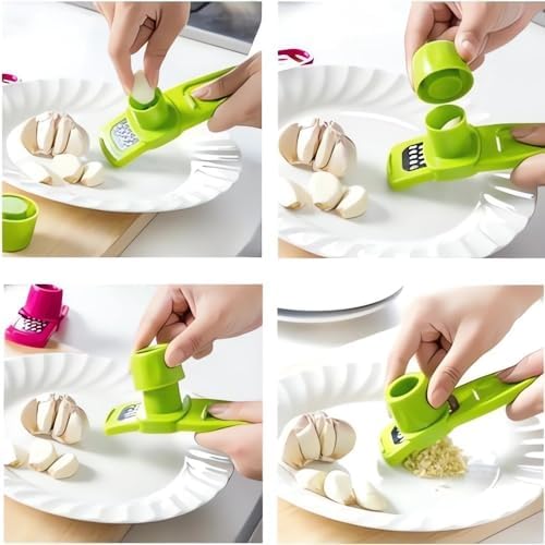 Garlic Grinder - Hand Grinder for Garlic, 2024 New Hand Press Garlic Chopper, Hand Pepper Grinder, Easy and Fast Stainless Steel Garlic Press for Home Daily Use (Z-Both)