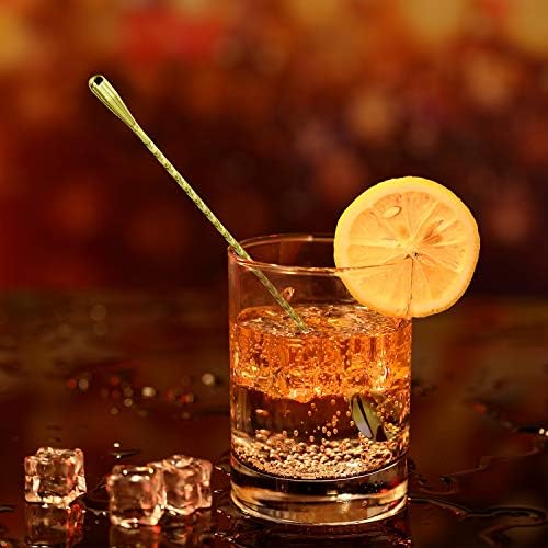 Boao 4 Pcs 12 Inch Stainless Steel Cocktail Spoons, Classic Assortment