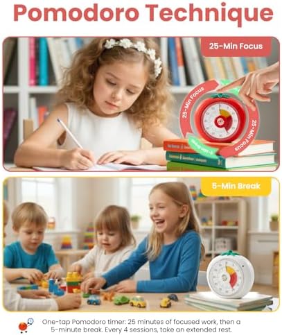 Magnetic Visual Timer, 60-Minute Countdown for Kitchen Classroom Homework
