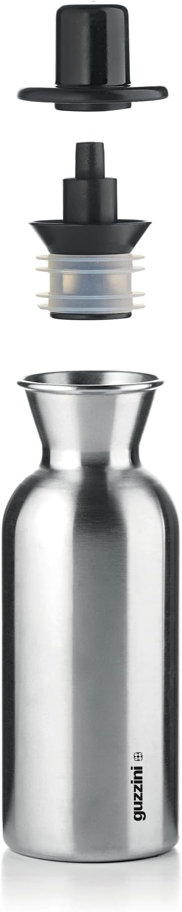 Guzzini Oil & Vinegar Bottle with Drip-Free Dispenser, 330ml Steel Prefect-Dressing Bottle
