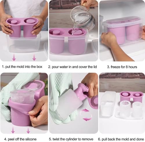 Ice Mold for Stanley Cup 30oz 40oz, Silicone Ice Tray, Lilac