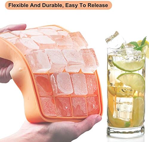 Bangp Premium Ice Cube Trays with Lid,2 Pack,48‑Cube Total
