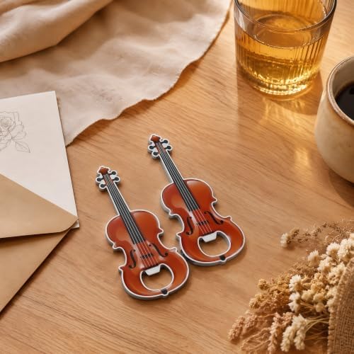 Violin Shaped Bottle Opener, 2 Pack Metal Beer Opener Gift for Music Lovers