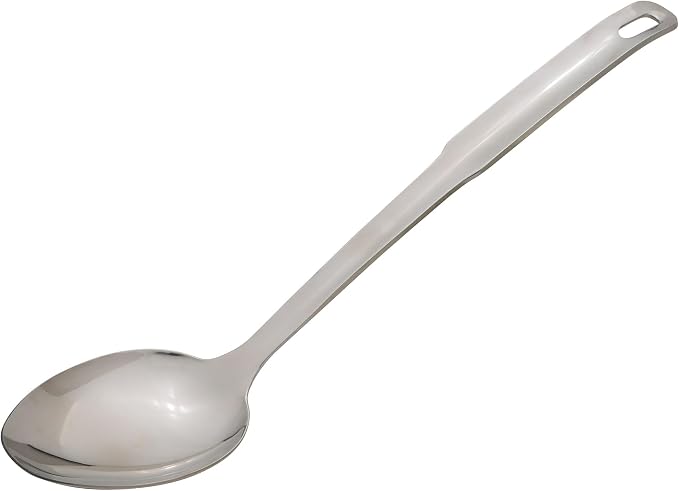 HIC Kitchen Solid Serving Spoon with Long Handle, 18/8 Stainless Steel, 12.5-Inch