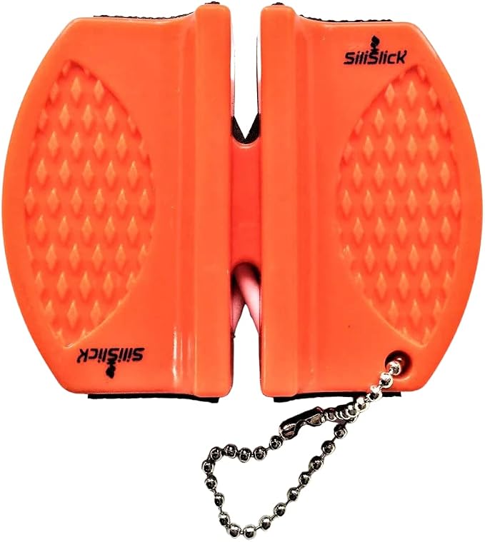 Knife Sharpener Compact And Portable For Easy Storage And Transport - Kitchen Knife Sharpener With Dual Stage Sharpening And Non-slip Base (orange, 3x2.25x1") - Pocket Knife Sharpener