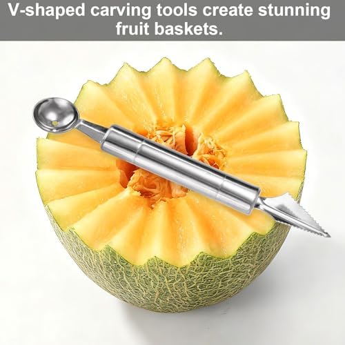 3pcs Kitchen Tools Set, Include Vegetable Spiral Cutter Cutting V-Shape Fruit Carving Knife and Multi-Functional Multifunctional Peeler Spiralizer for Potatoes Slicer or Melon Baller Cooking Tools