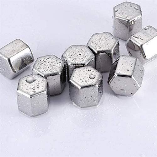 Stainless Steel Hexagon Shaped Whiskey Stones Set Reusable Chilling Rocks Ice Stones Gift for Whiskey Lovers