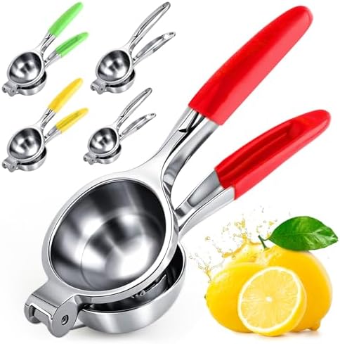 Lemon Squeezer Large, Lemon Squeezer Juicer Stainless Steel, Heavy Duty Manual Citrus Juicer Hand Press, Kitchen Tools Lime Squeezer Bar Tool, Easy to Clean Metal Lemon Hand Press