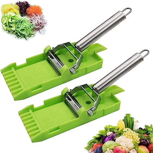 Alkyne Multi Pelador Doble Cuchilla,Multi Double Knife Peeler,Julienne Peeler,Julienne Strips, with Grating Plate, for Potato,Fruit, Vegetable (2pcs)