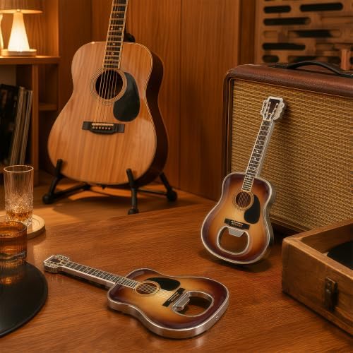 Guitar Shaped Bottle Opener, 2 Pack Metal Beer Opener Gift for Music Lovers