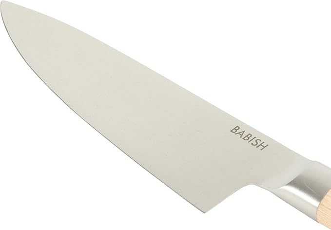Babish 8-Inch Chef Knife – High-Carbon 1.4116 German Steel Kitchen Knife with Light Pakka Wood Handle, Full-Tang Razor Sharp Chef’s Blade for Chopping, Slicing, Dicing & Everyday Prep