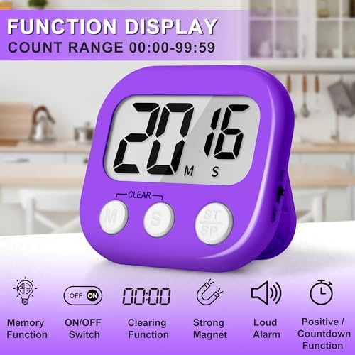 ZILLEEN Classroom Timer for Kids Teachers 2 Pack Digital Timers Pur Pk