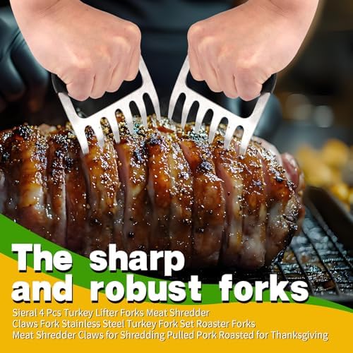 4 Pcs Turkey Lifter Forks And Meat Shredder Claws Set