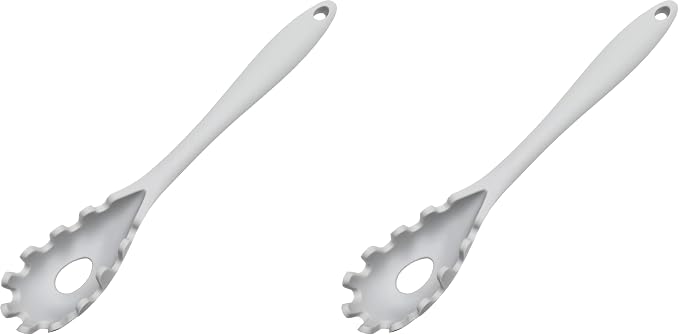 Chef Craft Premium Silicone Spaghetti/Pasta Fork, 11.5 inch, Gray (Pack of 2)