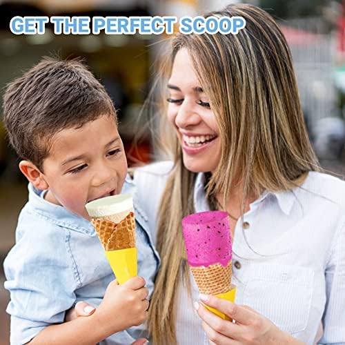 Ice Cream Scoop Stainless Steel, Old Fashioned Cylindrical Scooper with Spring-Powered Trigger Release, Big Volume for Hard Ice Cream, Mashed Potatoes, Easy to Clean