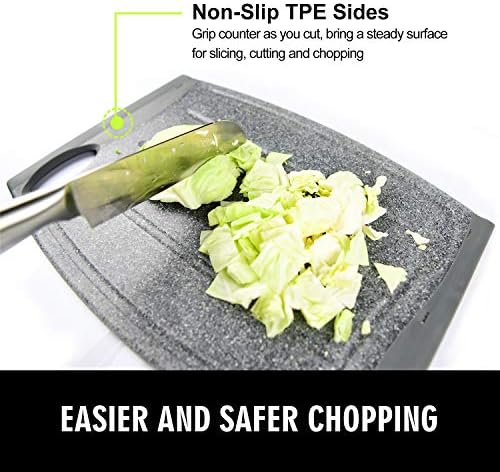 12.99" Large Cutting Board with Multiple Juice Grooves, Grey
