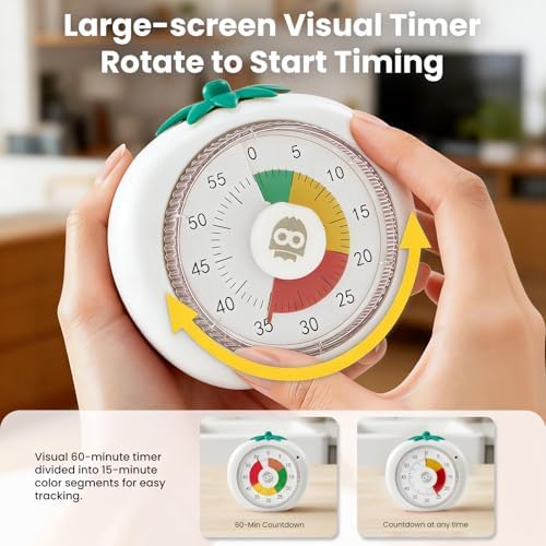 Magnetic Visual Timer, 60-Minute Countdown for Kitchen Classroom Homework
