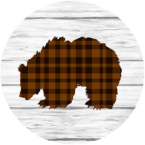 Andreas Silicone Jar Opener, GG Plaid Bear – 6.25" Non-Slip Lid Gripper & Garlic Peeler, Dishwasher Safe, Multi-Use, Durable Silicone & Fabric, Made in the USA, JO-GGBP