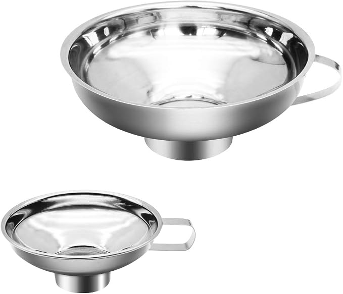Stainless Steel Canning Funnel Set - 2 Pack for Wide and Regular Mason Jars