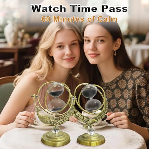 Hourglass Sand Timer, Eagle Brass Hour Glass Sand Clock 60 Minute for Decor