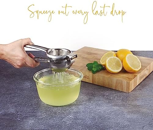 Lacor – 68182 – ZITRU Manual Juicer, 18/10 Stainless Steel, Juicer for Limes, Lemons and Oranges, Ergonomic Handle, Dishwasher Safe