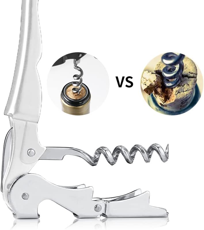 Professional Waiter Corkscrew Wine Openers Set(2PCS), Heavy Duty Stainless Steel Hinges Wine Key for Restaurant Waiters, Sommelier, Bartenders