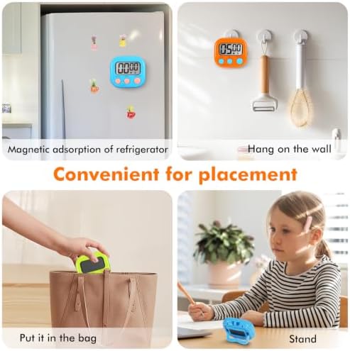 12 Pack Digital Timer for Kids Classroom,Kitchen Timers for Cooking