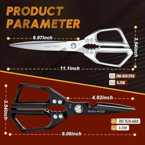 Huusk Kitchen Scissors Set Upgraded, Multifunction Kitchen Shears 2 Pack