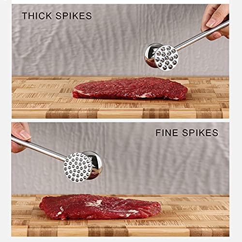 Meech Double-Sided Meat Hammer Meat Tenderizer Machine Beef Meat Tenderizer Hammer Silver Easy to Clean