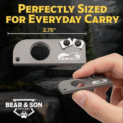 GATCO MCS Military Carbide Sharpener – Manual Pocket Knife Sharpener with 40° Carbide Blades – Compact Handheld Sharpening Tool for Field, Hunting & Outdoor Use – Durable, Lightweight, Portable Design